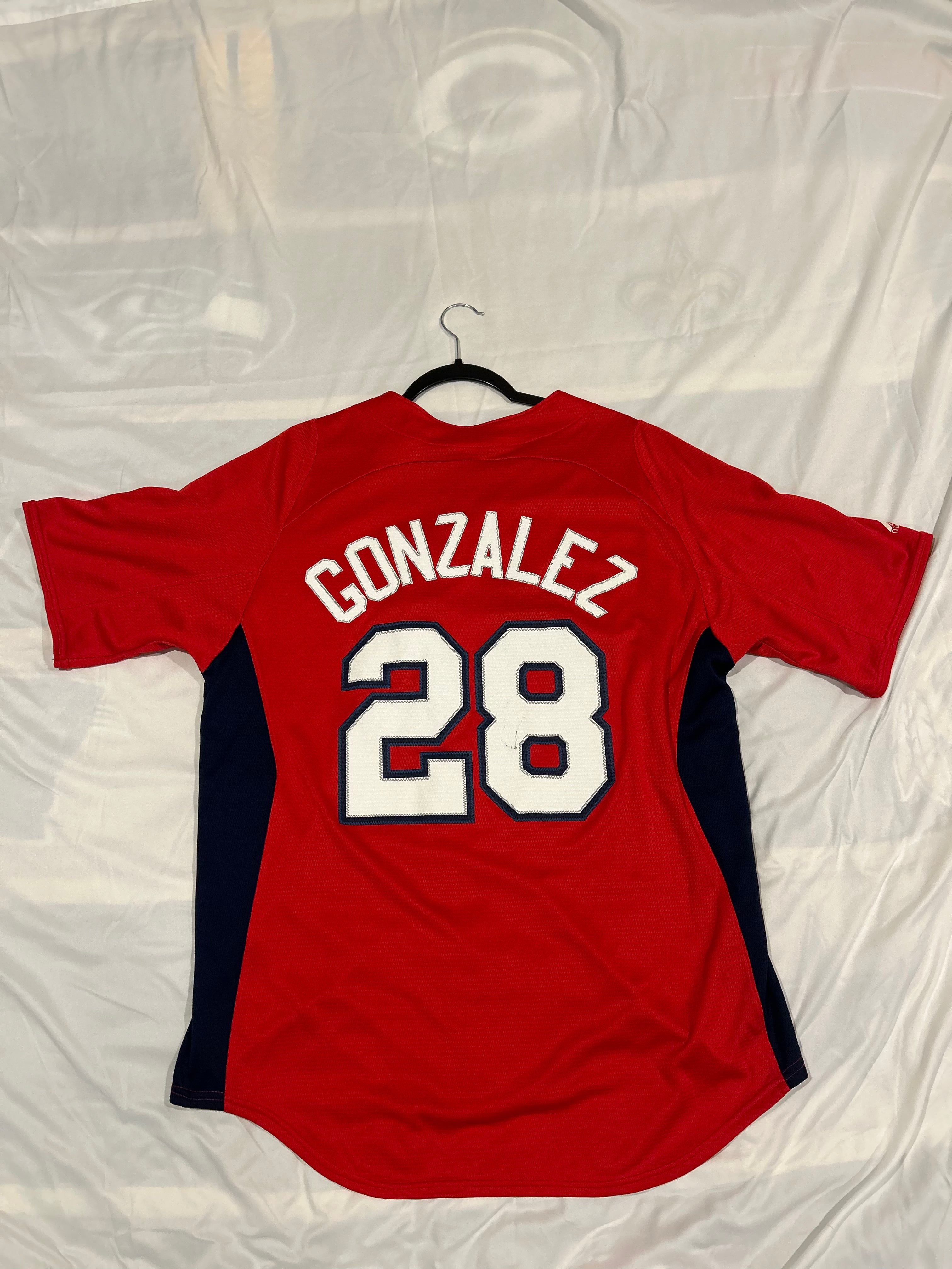 Majestic Mens Large Adrian Gonzalez Jersey Boston Red Sox Red Authentic Home MLB
