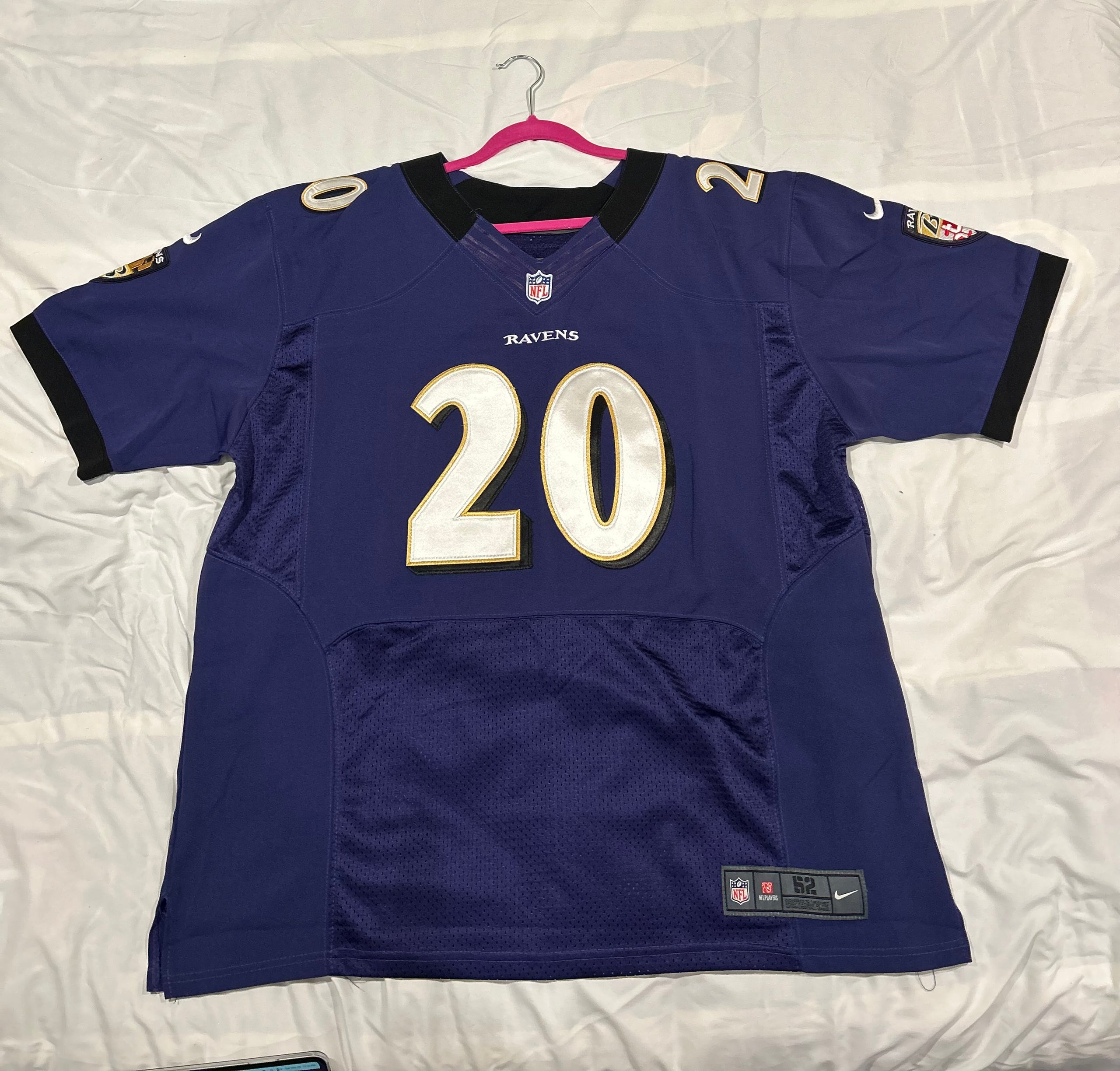 Nike Baltimore Ravens #20 Ed Reed NFL Onfield Jersey Mens Sz 52 Stitched Purple