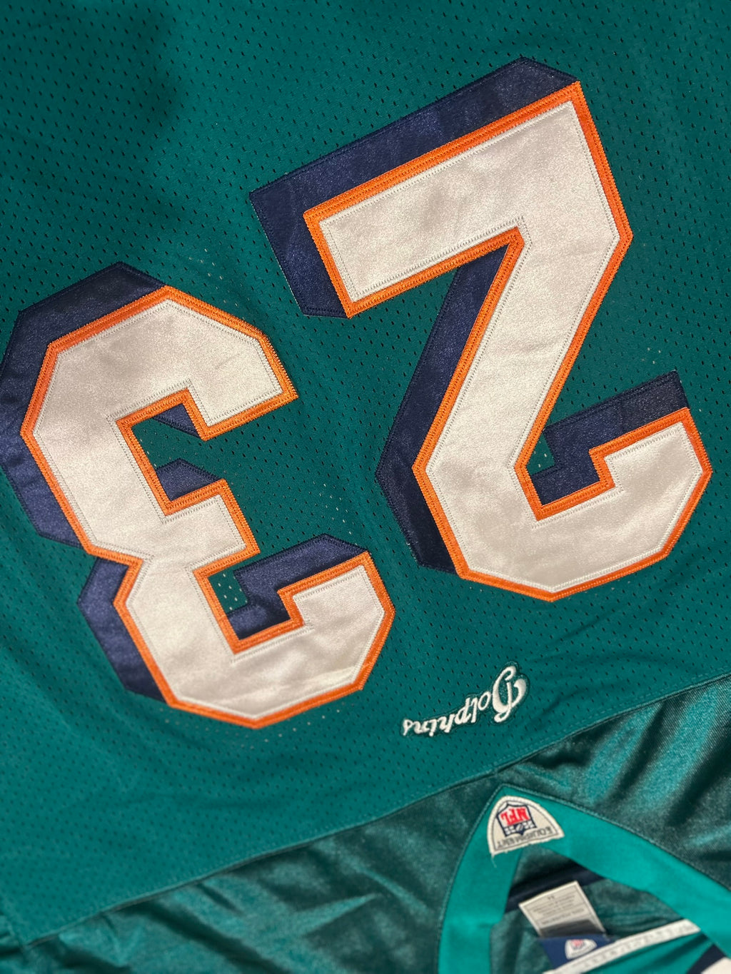 Ronnie Brown Reebok Miami Dolphins NFL On Field Reebok Teal Jersey Sz 54 Vintage