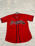 Nike Atlanta Braves Deion Sanders #24 Sz M Jersey Red Home Throwback Authentic