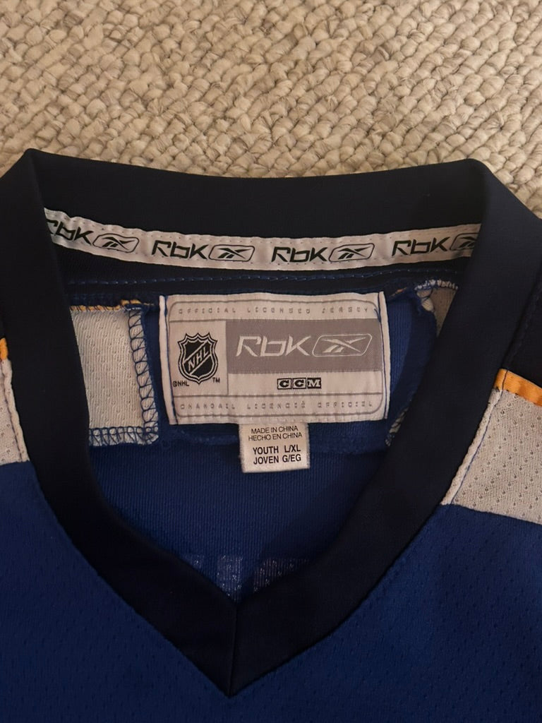 Paul Kariya #9 St. Louis Blues NHL Vintage Blue Reebok Youth Hockey Jersey L/XL