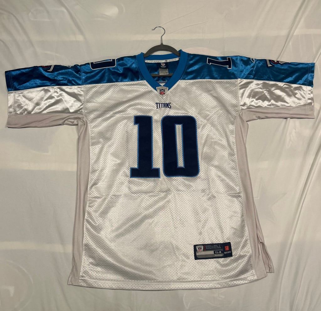 On Field Reebok Tennessee Titans Jake Locker White Jersey Sz 54 Authentic Sewn