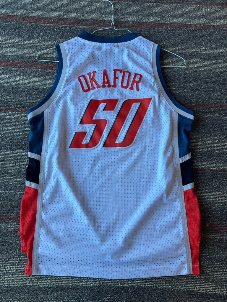 Reebok Jersey Charlotte Bobcats Okafor #50 White Youth Large 14-16 Length +2