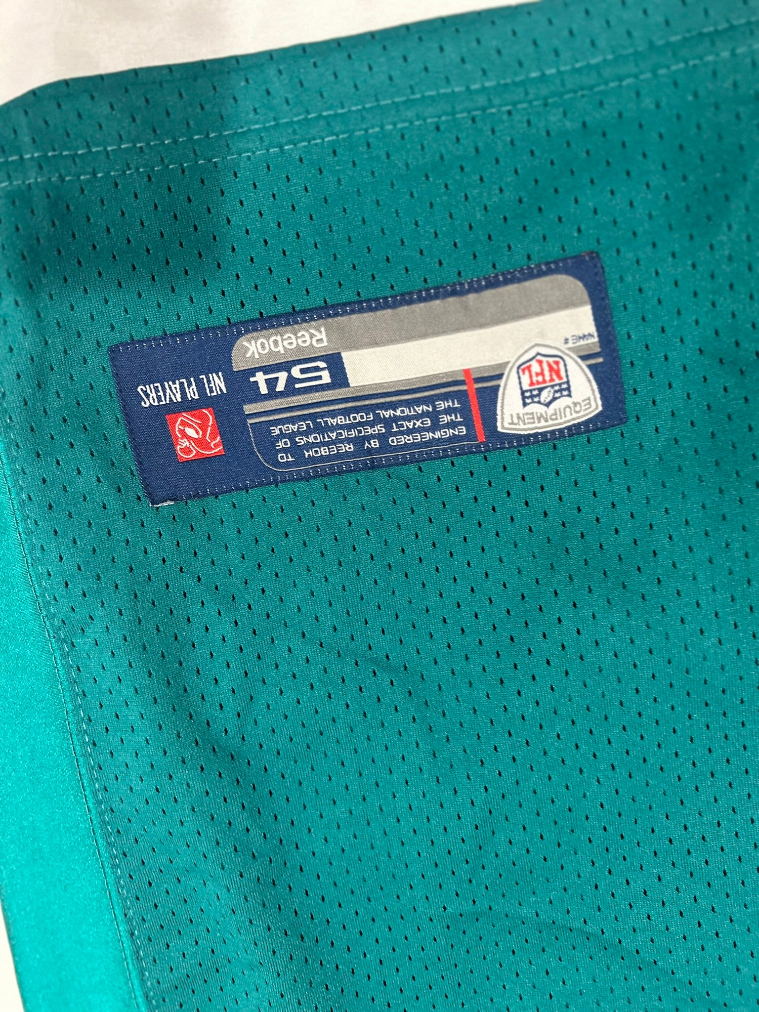 Ronnie Brown Reebok Miami Dolphins NFL On Field Reebok Teal Jersey Sz 54 Vintage