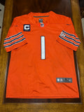 NIKE On Field Justin Fields #1 Jersey LARGE Orange NFL Chicago Bears