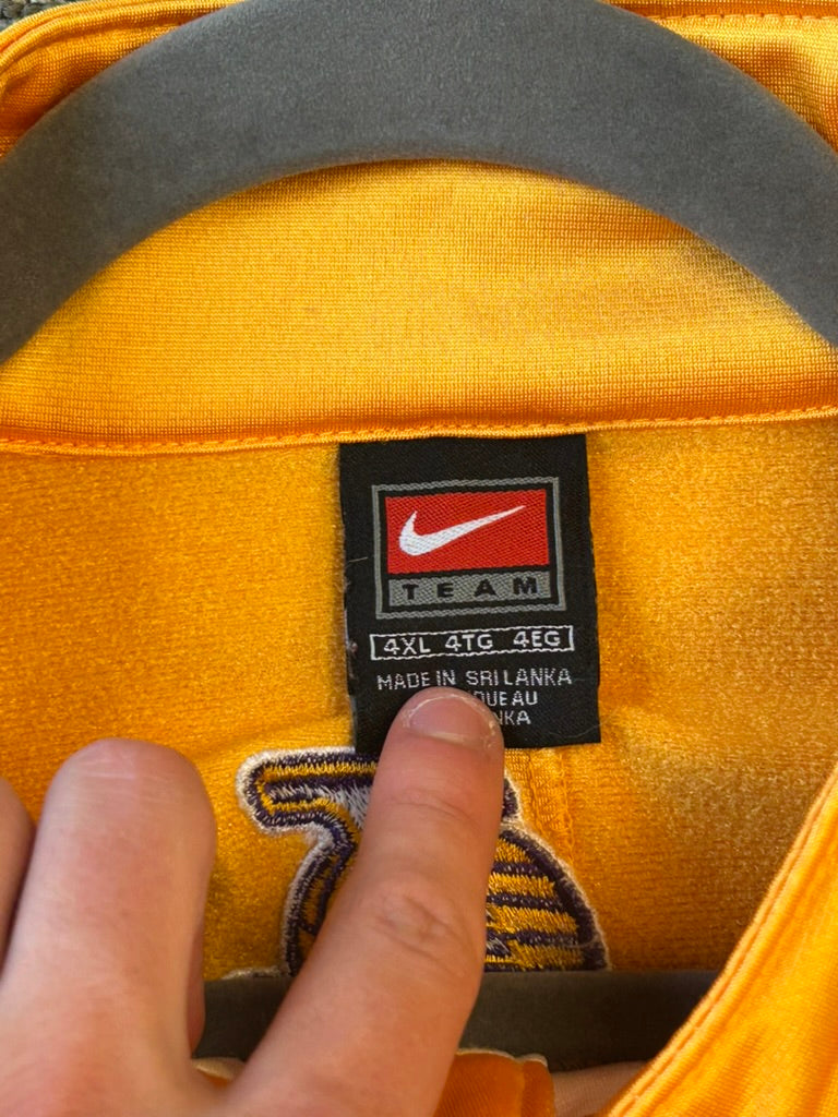 Vintage Los Angeles Lakers Shooting Warm Up Button Up Men's 4XL Gold White Nike