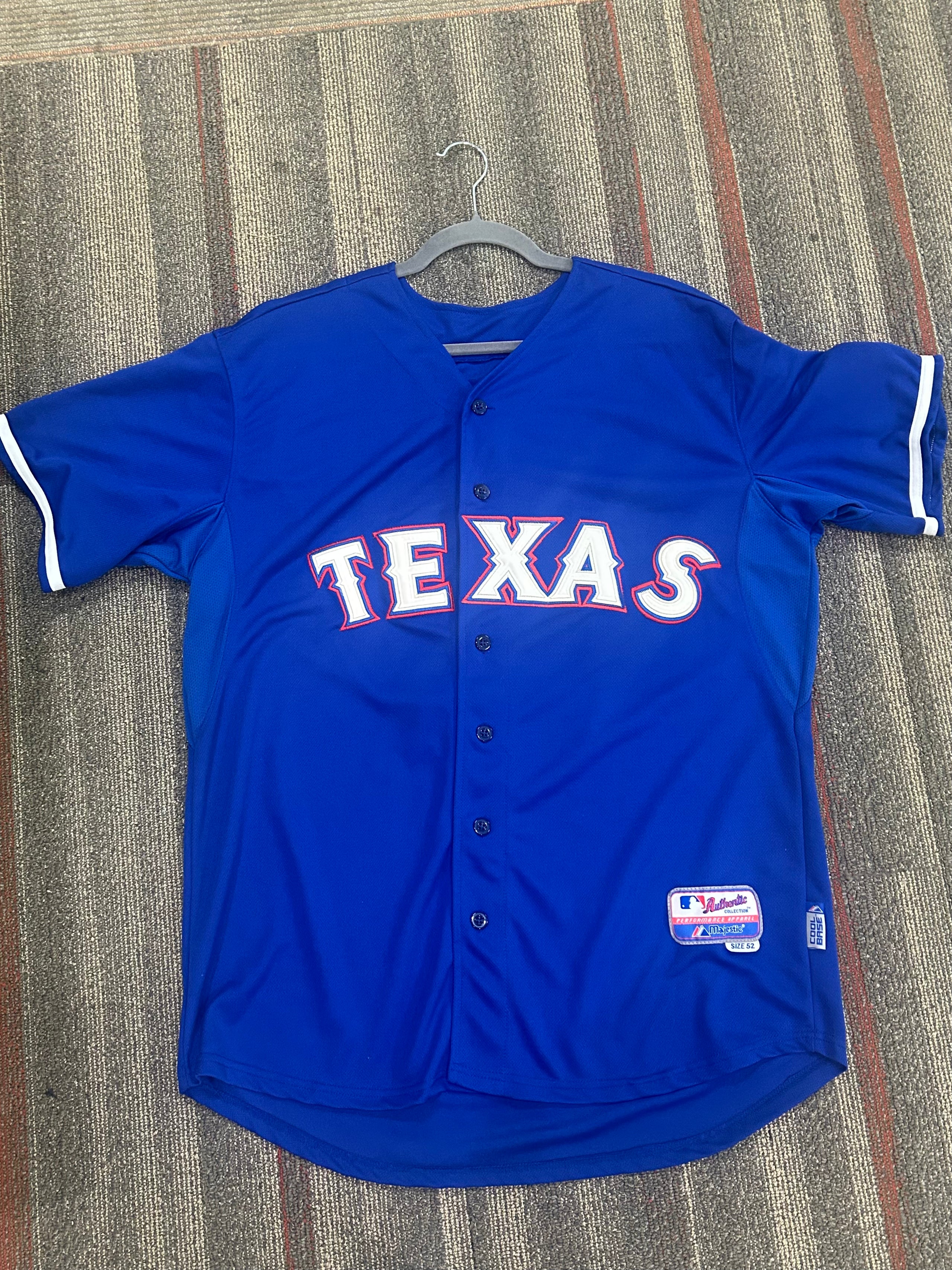 Texas Rangers Ian Kinsler MLB Authentic Collection Blue Baseball Jersey Sz 52 XL