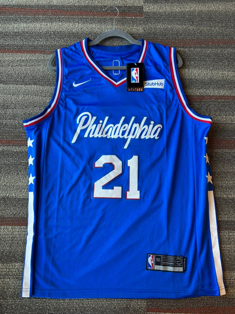 Joel Embiid #21 Philadelphia 76ers Swingman Statement Jersey Size 50 L/XL NWT