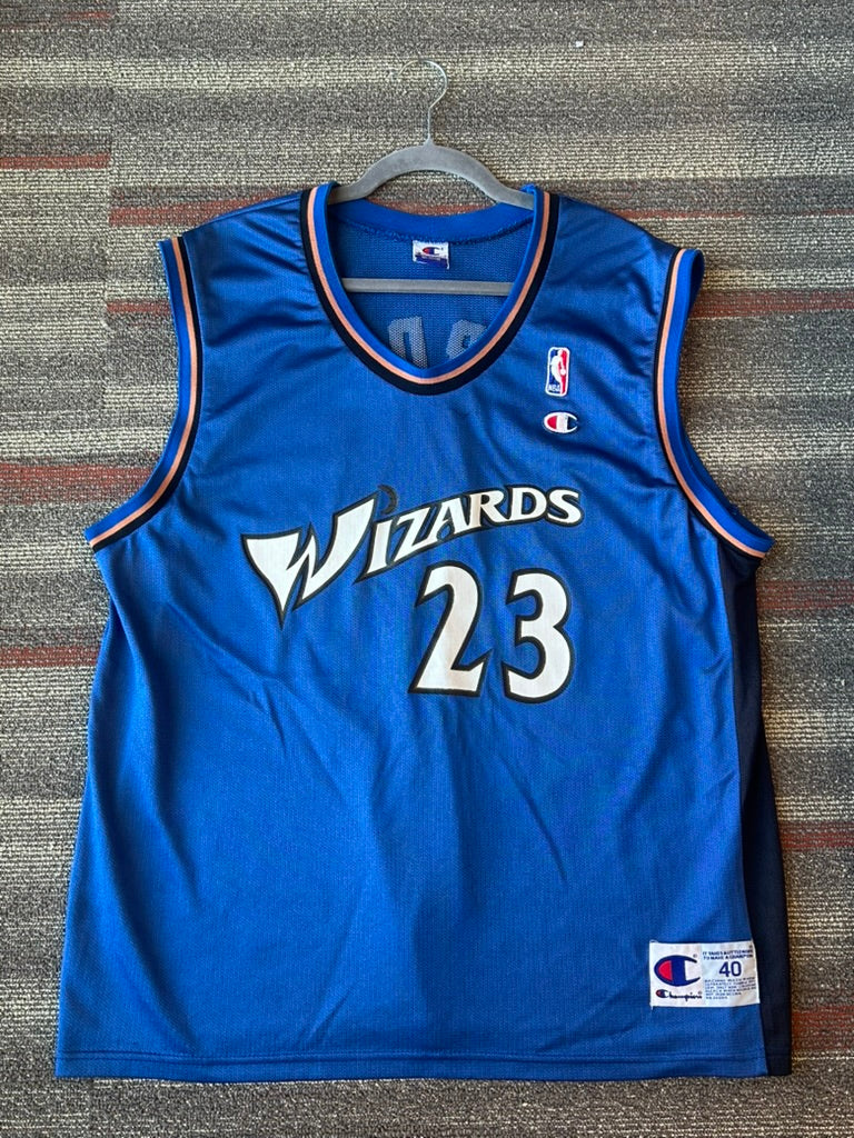 Champion Michael Jordan Washington Wizards Jersey Mens Medium 40 Blue Vintage