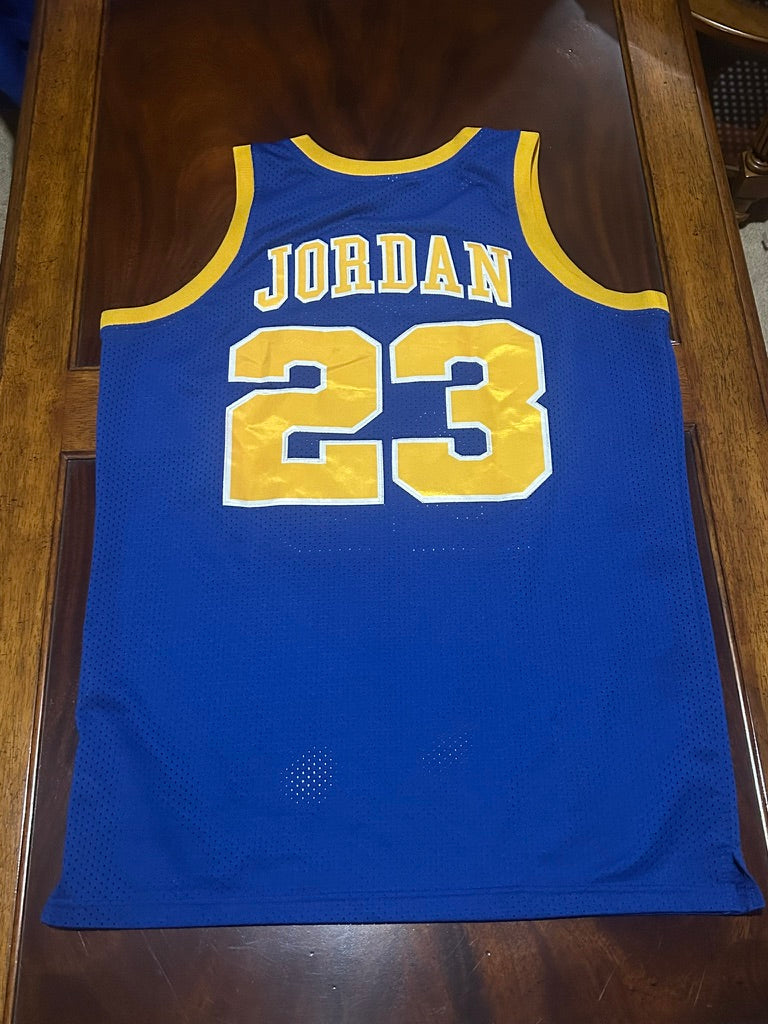 Vintage Michael Jordan Laney Bucs High School #23 Basketball Jersey L Blue