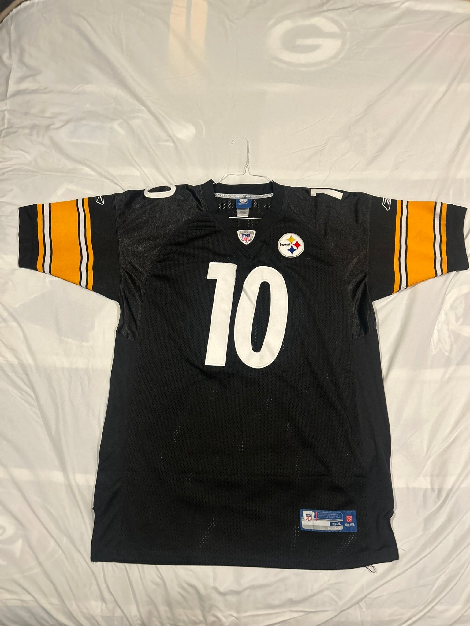 NFL Pittsburgh Steelers Santonio Holmes Jersey Sz 54 Reebok On Field Black Sewn