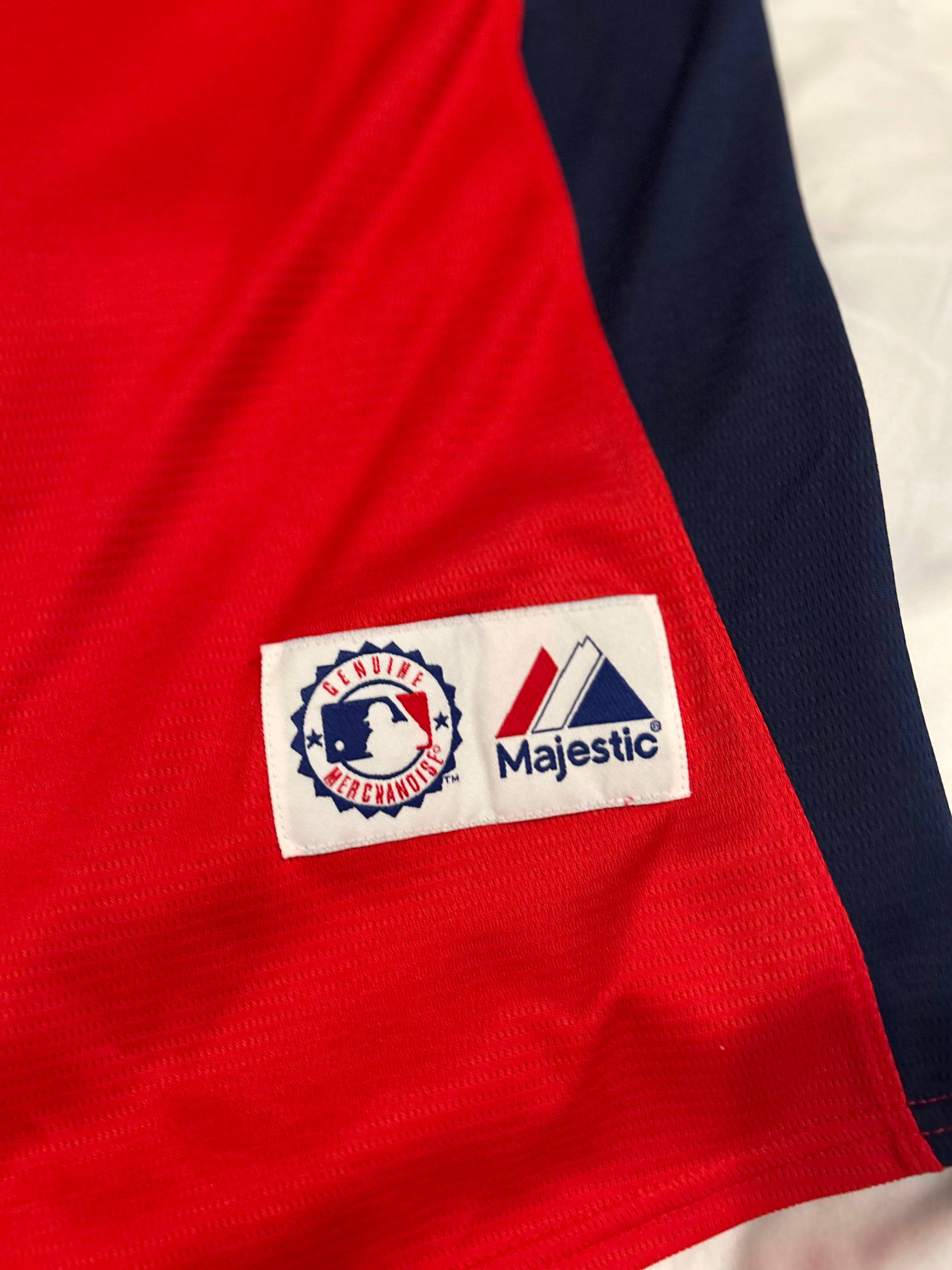 Majestic Mens Large Adrian Gonzalez Jersey Boston Red Sox Red Authentic Home MLB