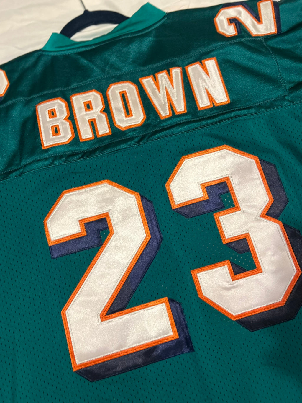 Ronnie Brown Reebok Miami Dolphins NFL On Field Reebok Teal Jersey Sz 54 Vintage