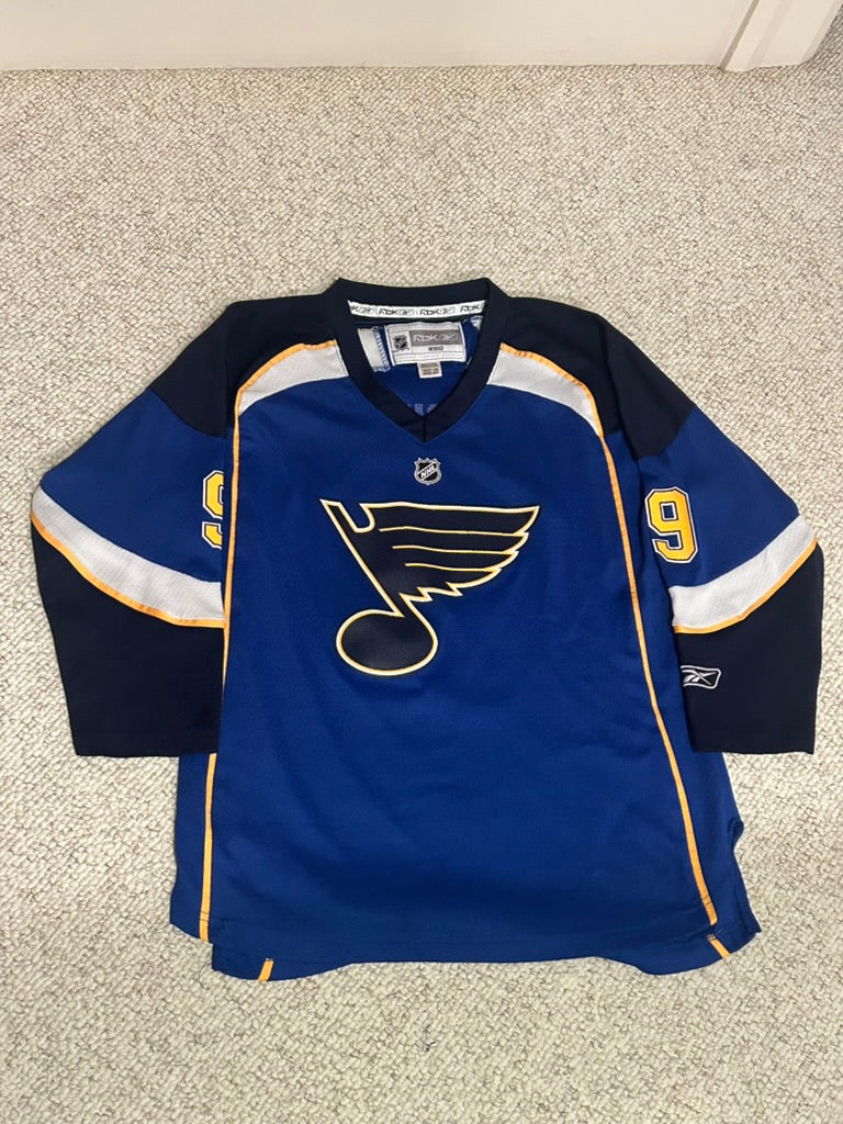 Paul Kariya #9 St. Louis Blues NHL Vintage Blue Reebok Youth Hockey Jersey L/XL