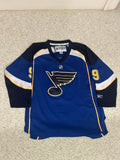 Paul Kariya #9 St. Louis Blues NHL Vintage Blue Reebok Youth Hockey Jersey L/XL