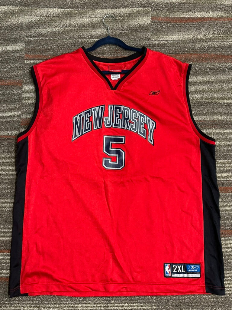 Vintage Reebok NBA New Jersey Nets Jason Kidd #5 Jersey Mens Size 2XL Red #5