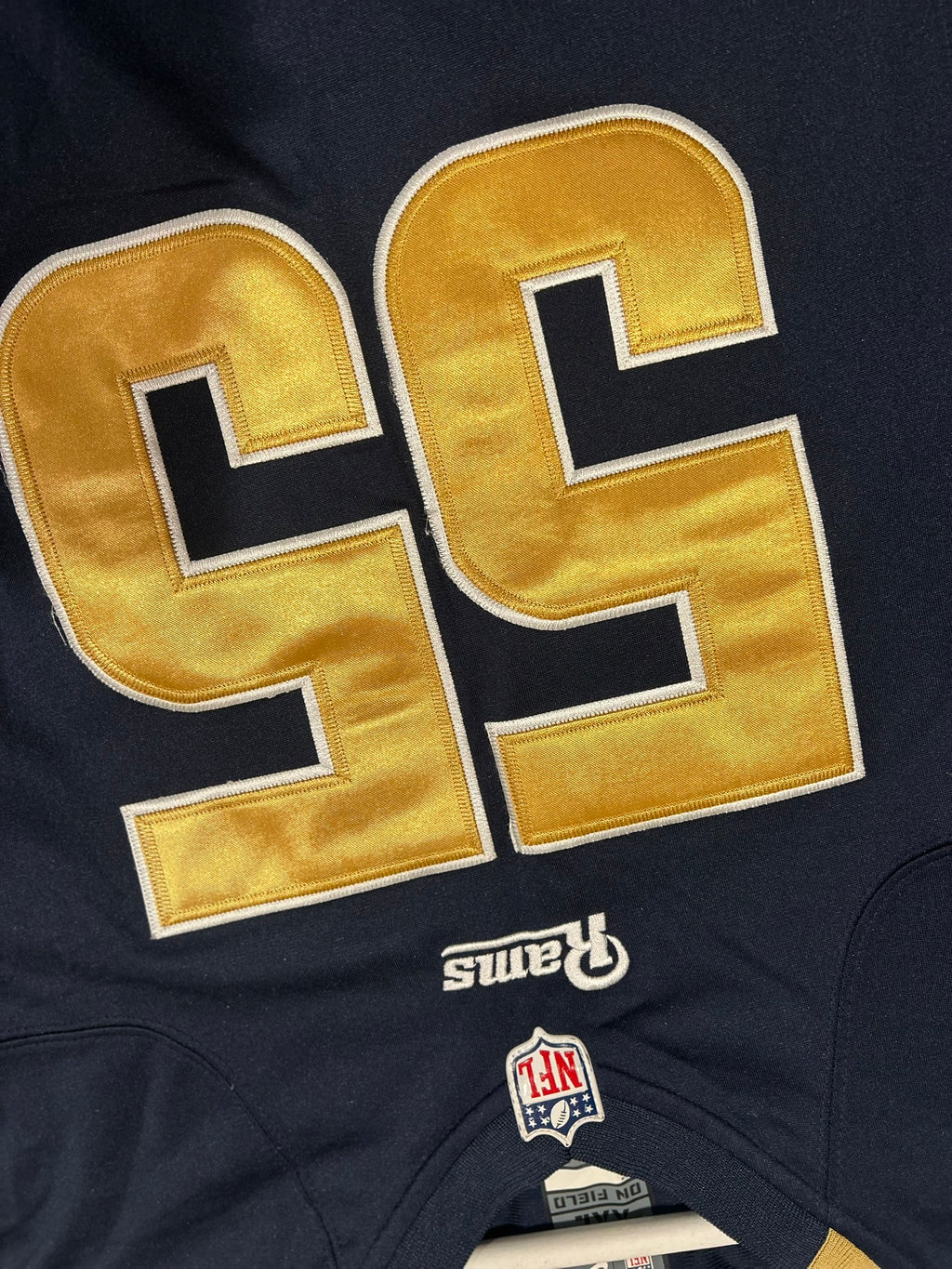 Nike Los Angeles Rams Jersey James Laurinaitis Sz XXL Embroidered On Field Navy