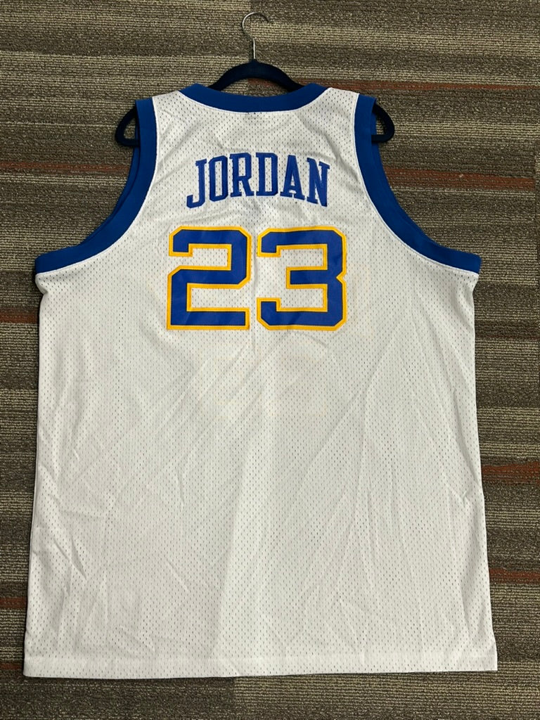 Michael Jordan Laney High School 1980 TAG Jumpman Swingman Jersey White Sewn 2XL