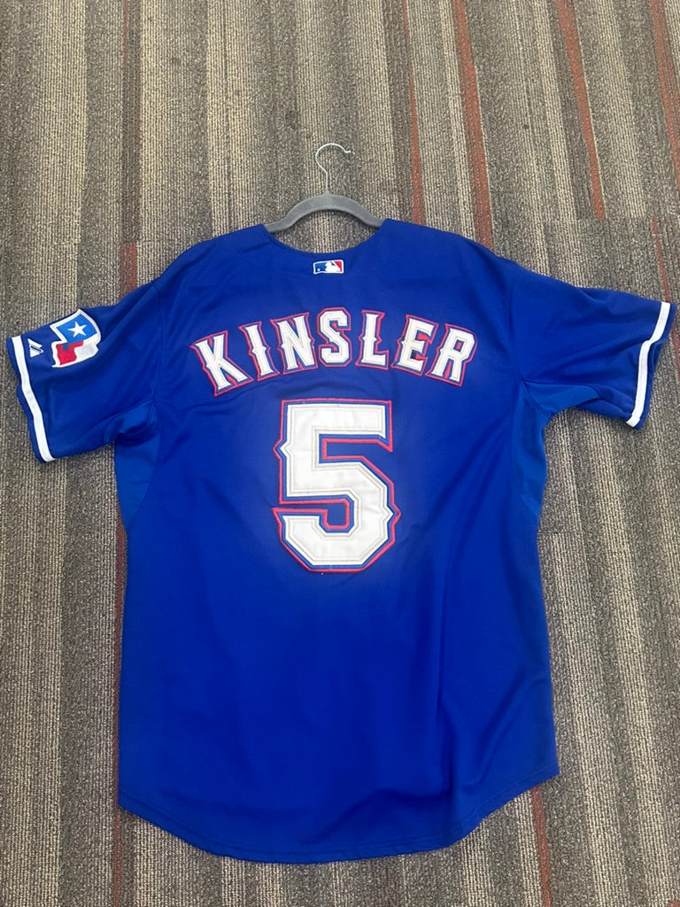 Texas Rangers Ian Kinsler MLB Authentic Collection Blue Baseball Jersey Sz 52 XL