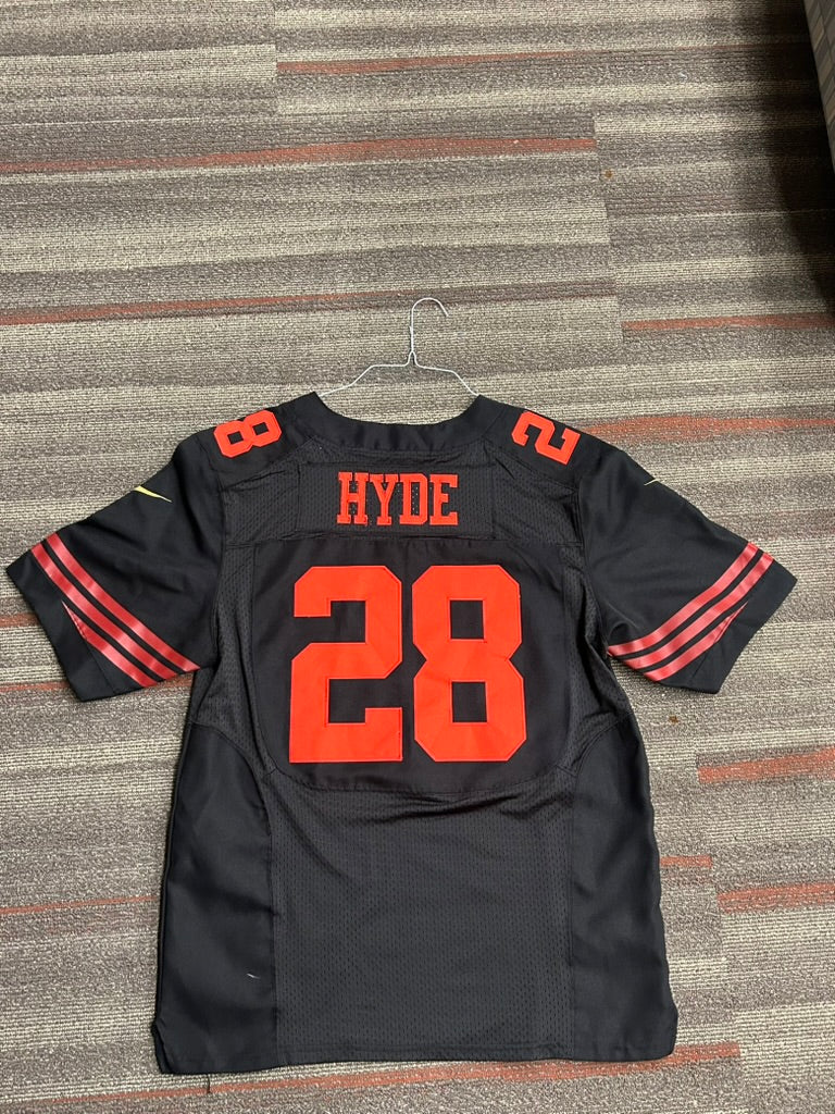 San Francisco 49ers Carlos Hyde Black Sz 44 M/L Jersey Nike NFL Players #28