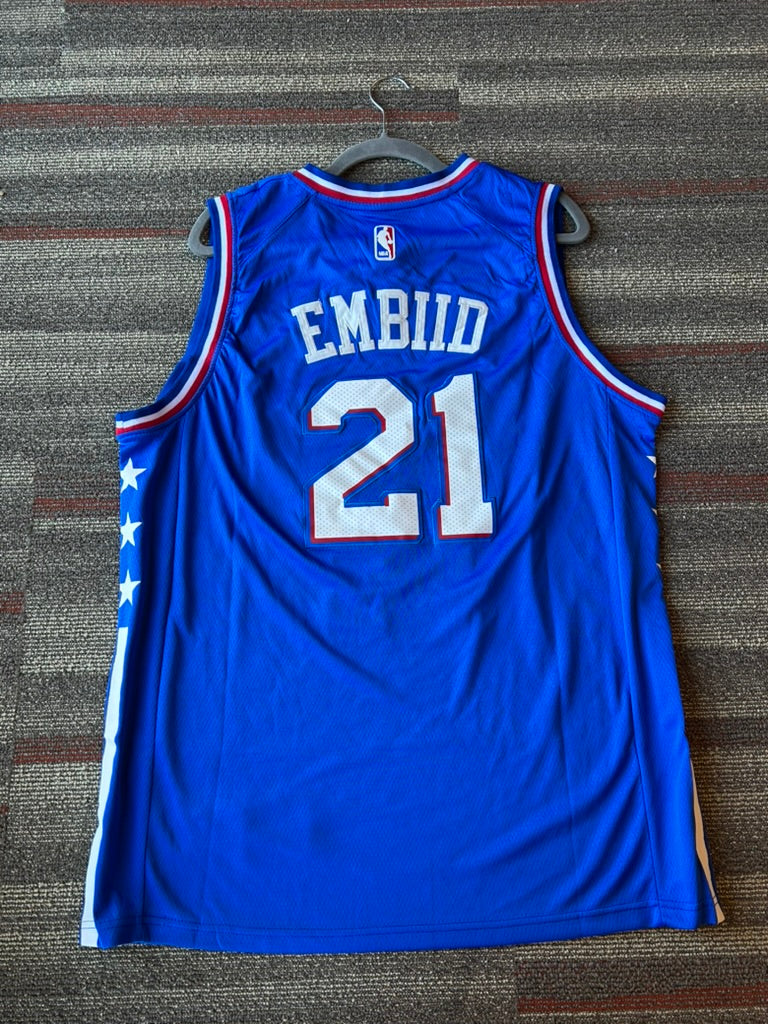 Joel Embiid #21 Philadelphia 76ers Swingman Statement Jersey Size 50 L/XL NWT