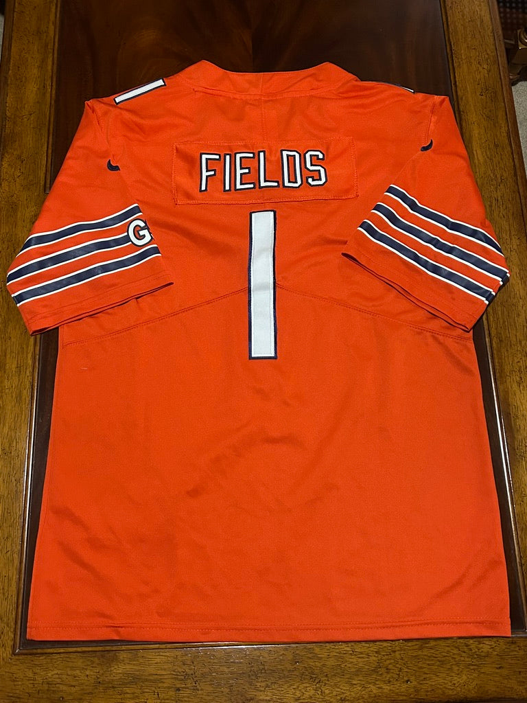 NIKE On Field Justin Fields #1 Jersey LARGE Orange NFL Chicago Bears
