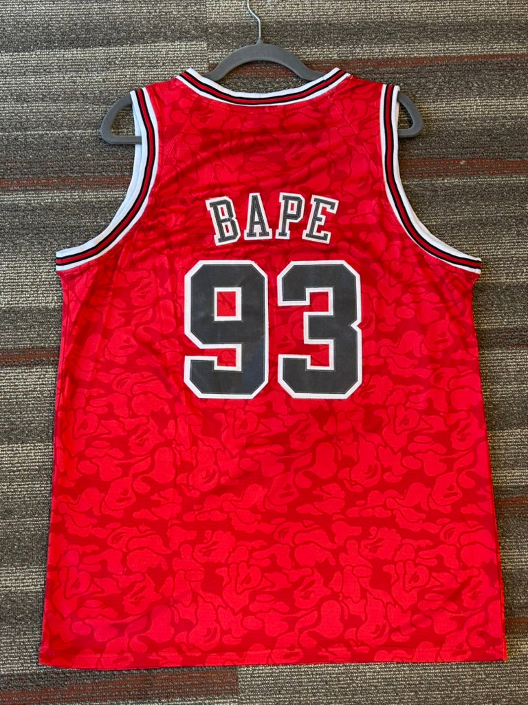 Bape Mitchell & Ness NBA Chicago Bulls Jersey Hardwood Classics Red Size XL 52