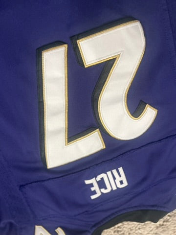 Nike Baltimore Ravens NFL Jersey #27 Ray Rice Youth Large (14-16) Purple Sewn