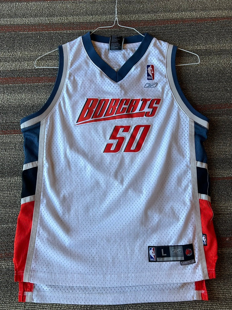 Reebok Jersey Charlotte Bobcats Okafor #50 White Youth Large 14-16 Length +2