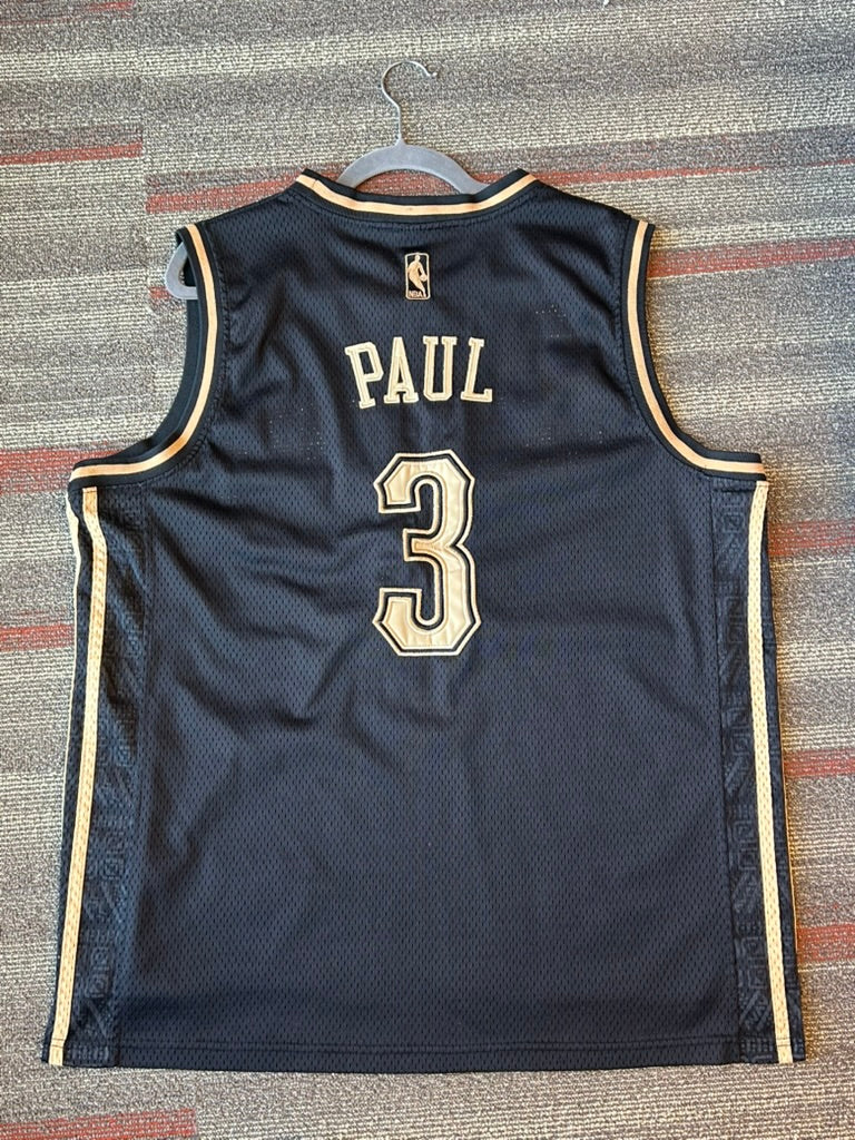 Adidas New Orleans Hornets Chris Paul Large Jersey Black Gold Swingman Vintage