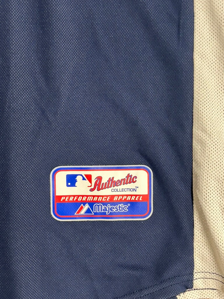 Authentic Majestic Detroit Tigers Jersey Blue Gray Men Performance Apparel 2XL