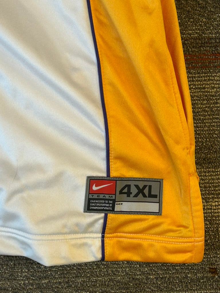 Vintage Los Angeles Lakers Shooting Warm Up Button Up Men's 4XL Gold White Nike