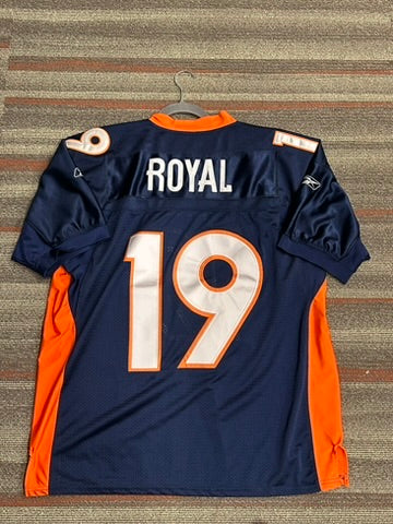 Vintage Eddie Royal Denver Broncos NFL Reebok Sewn Jersey Size Men’s 52 XL Blue