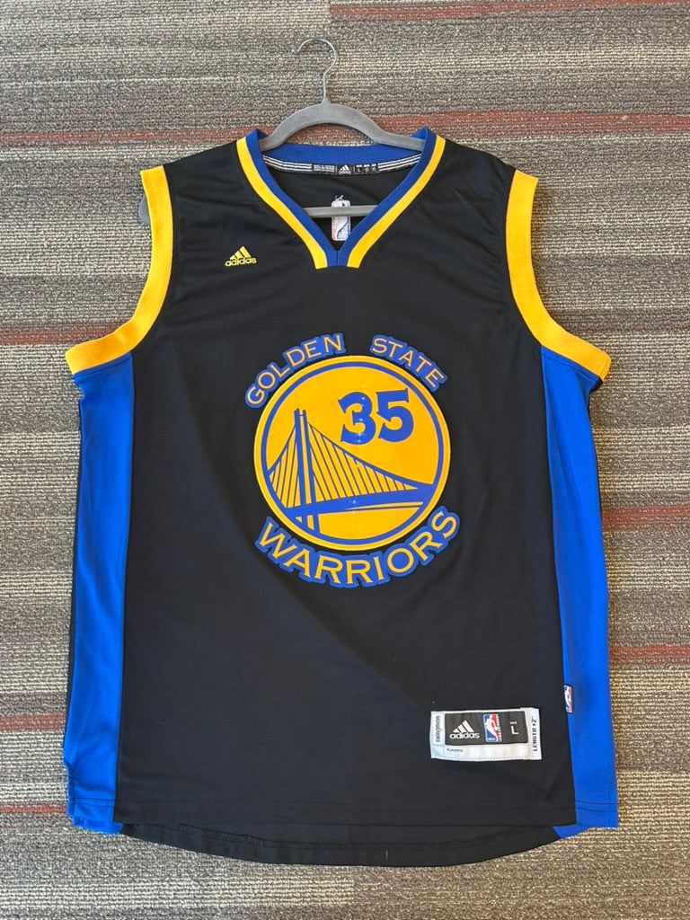 Golden State Warriors Kevin Durant Black Jersey Mens Large Adidas Authentic #35