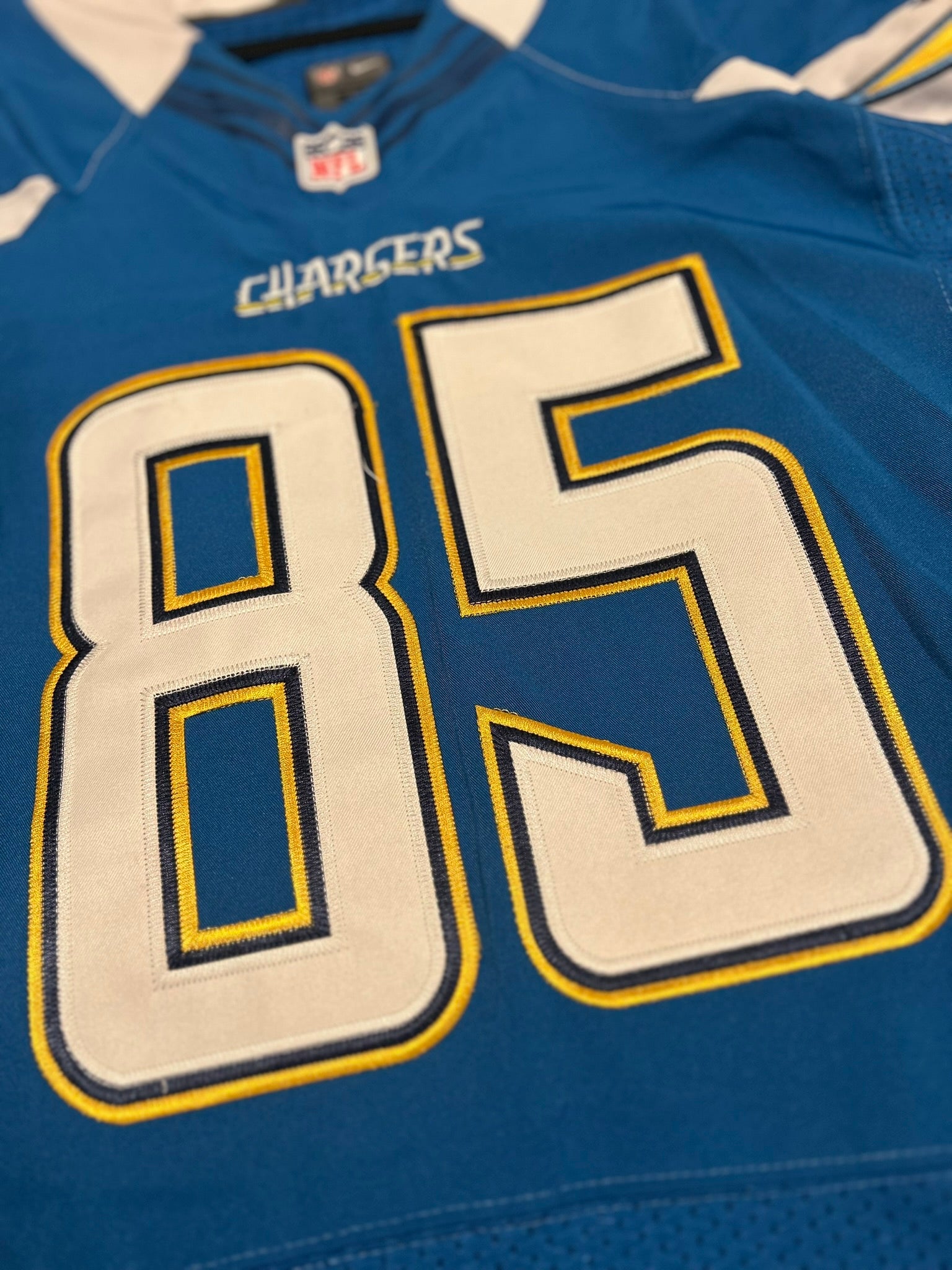Nike On Field NFL San Diego Chargers Antonio Gates #85 Jersey Size 52 Powder Blue