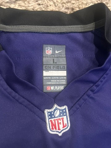 Nike Baltimore Ravens NFL Jersey #27 Ray Rice Youth Large (14-16) Purple Sewn