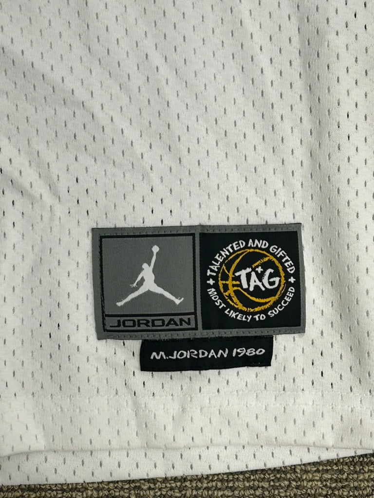 Michael Jordan Laney High School 1980 TAG Jumpman Swingman Jersey White Sewn 2XL