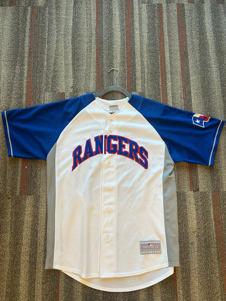 Texas Rangers Michael Young Mens Large Jersey Majestic Genuine Merchandise White