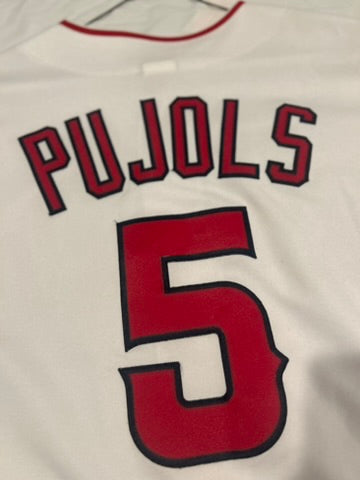 Majestic Los Angeles Angels Albert Pujols #5 White Jersey Men's Size Large