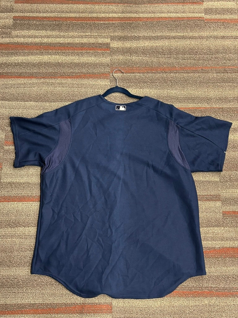 Authentic Majestic Collection Detroit Tigers Jersey Blue Gray Base Mens 2XL