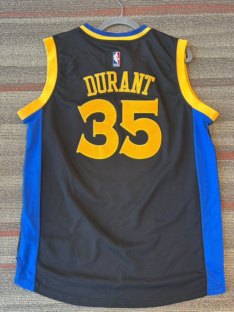 Golden State Warriors Kevin Durant Black Jersey Mens Large Adidas Authentic #35