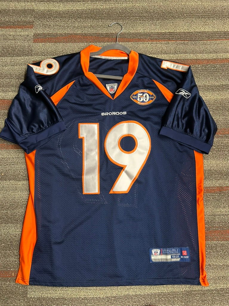 Vintage Eddie Royal Denver Broncos NFL Reebok Sewn Jersey Size Men’s 52 XL Blue