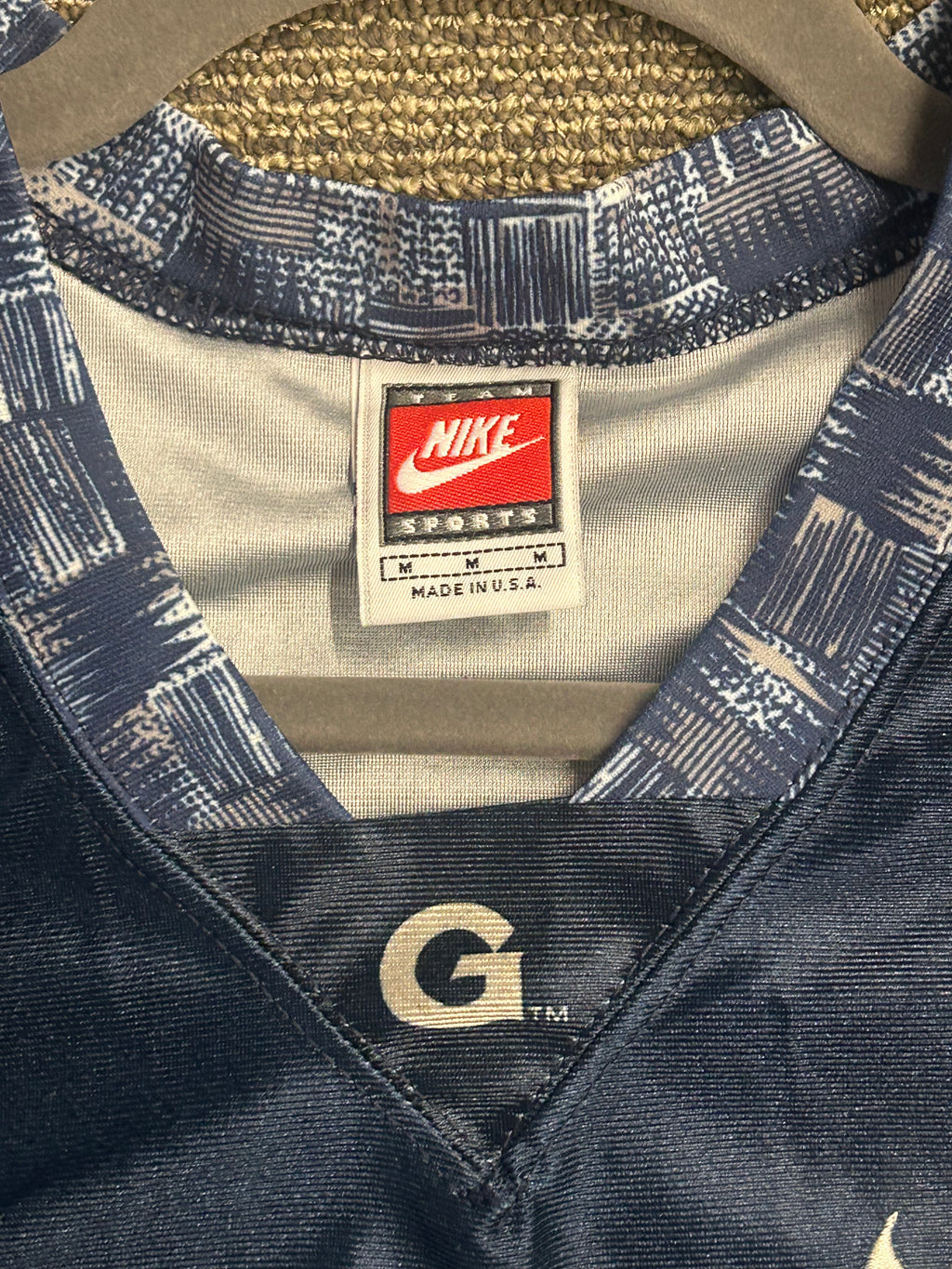 Nike Georgetown Hoyas #33 Patrick Ewing Navy Blue Basketball Jersey Sz Medium