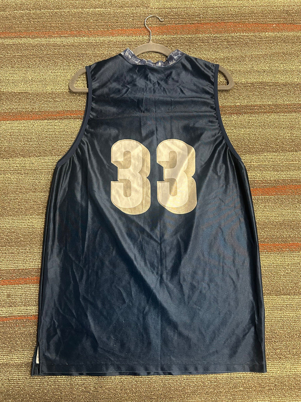 Nike Georgetown Hoyas #33 Patrick Ewing Navy Blue Basketball Jersey Sz Medium