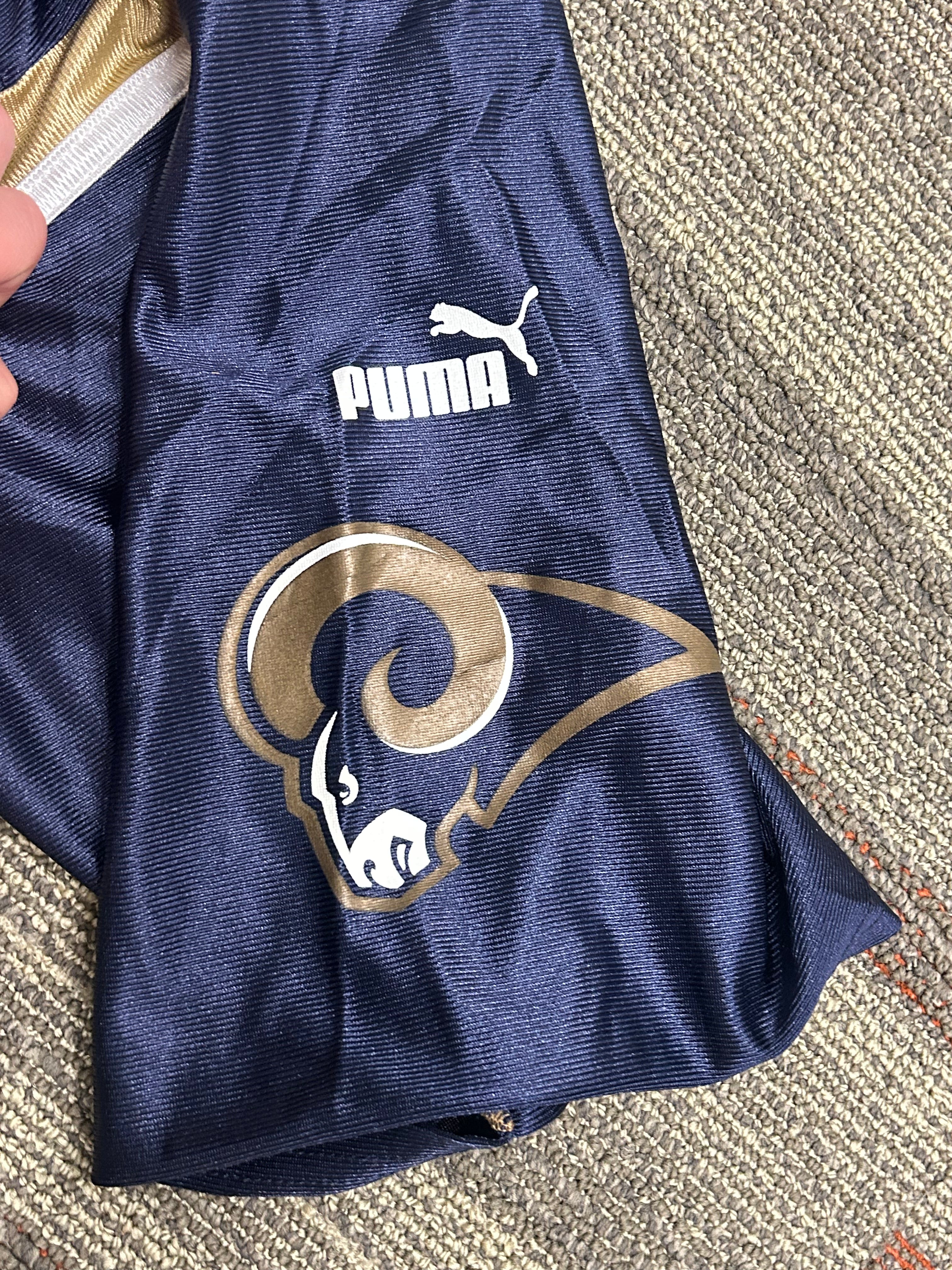 St. Louis Rams Kurt Warner Puma NFL Football Jersey Team Vintage Large Navy Blue