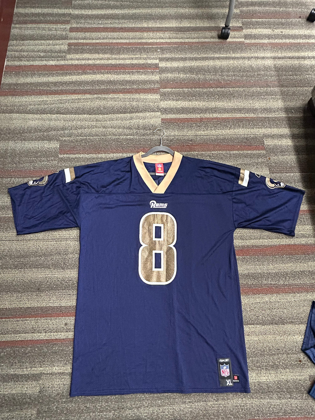 Reebok Premier NFL St. Louis Rams Sam Bradford Navy Blue Jersey Men's Size XL