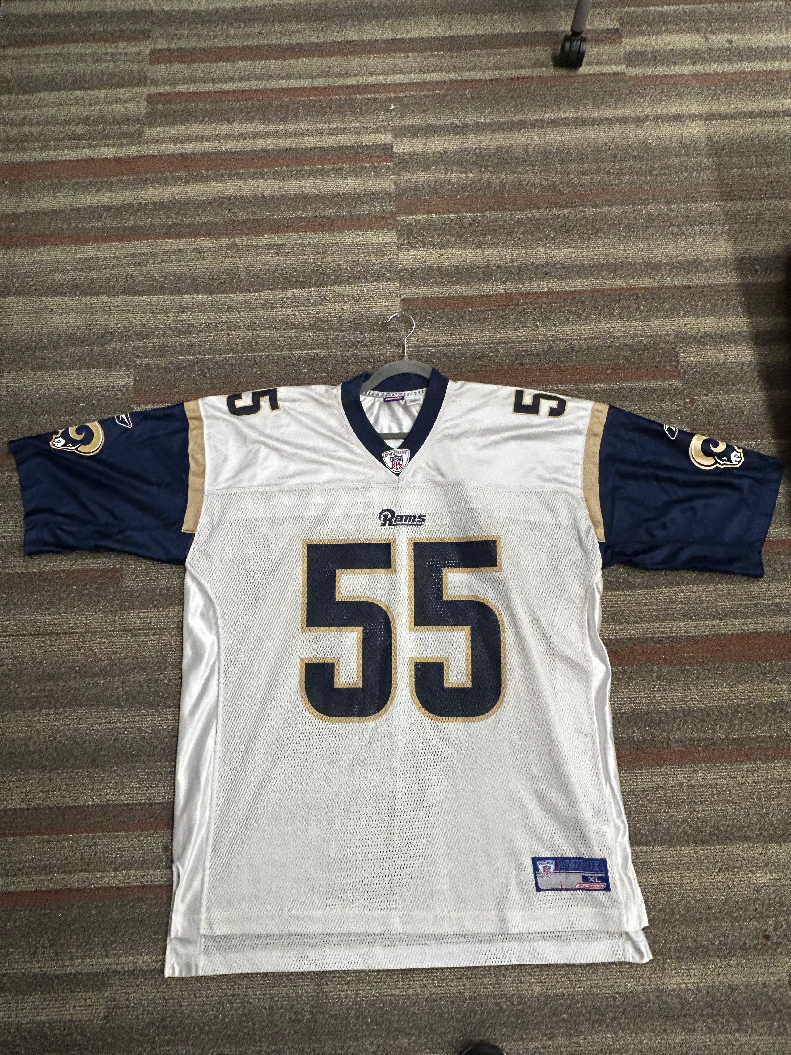 St. Louis Rams James Laurinaitis Men Sz XL White Jersey NFL Equipment Reebok #55