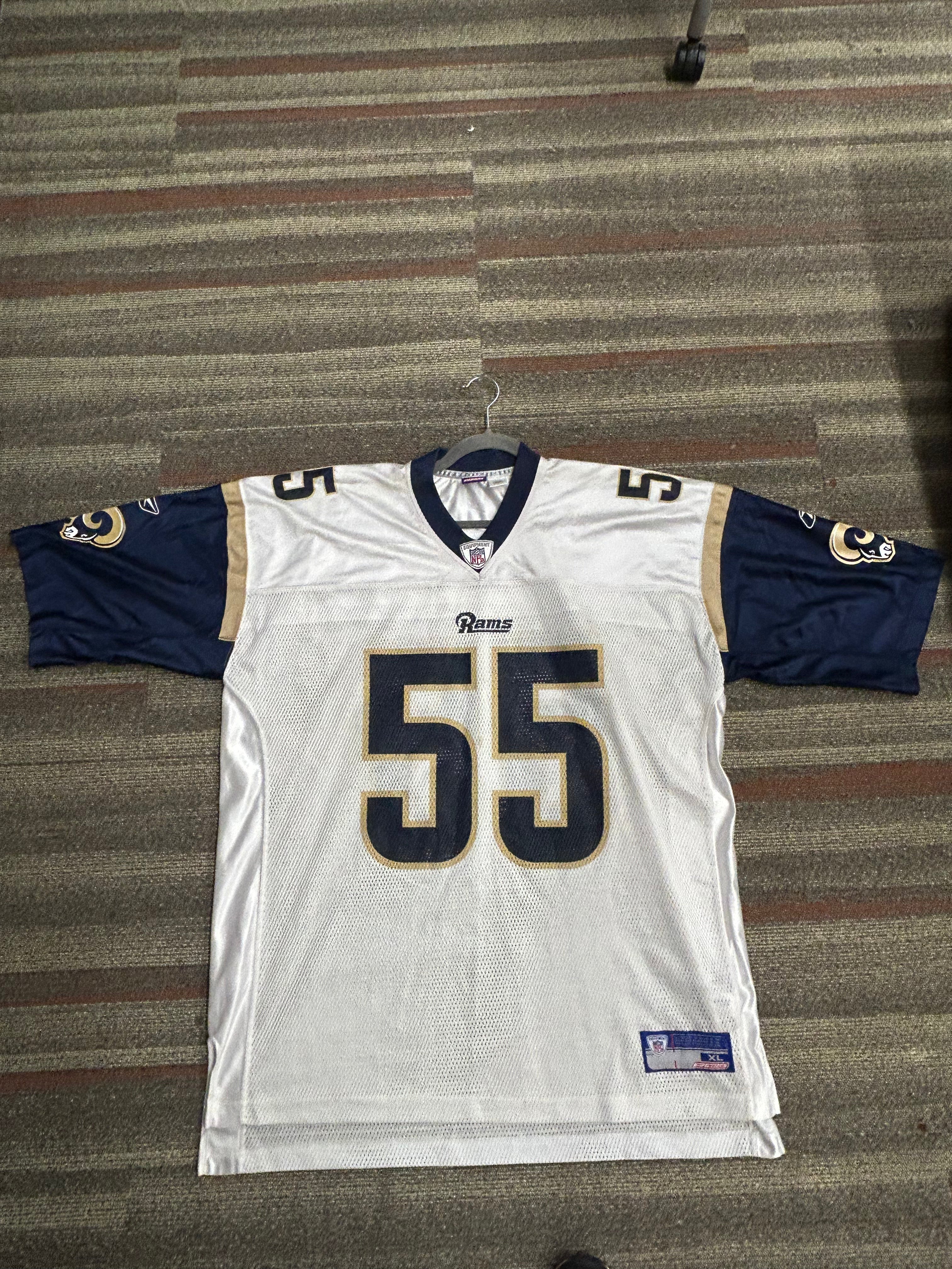 St. Louis Rams James Laurinaitis Men Sz XL White Jersey NFL Equipment Reebok #55
