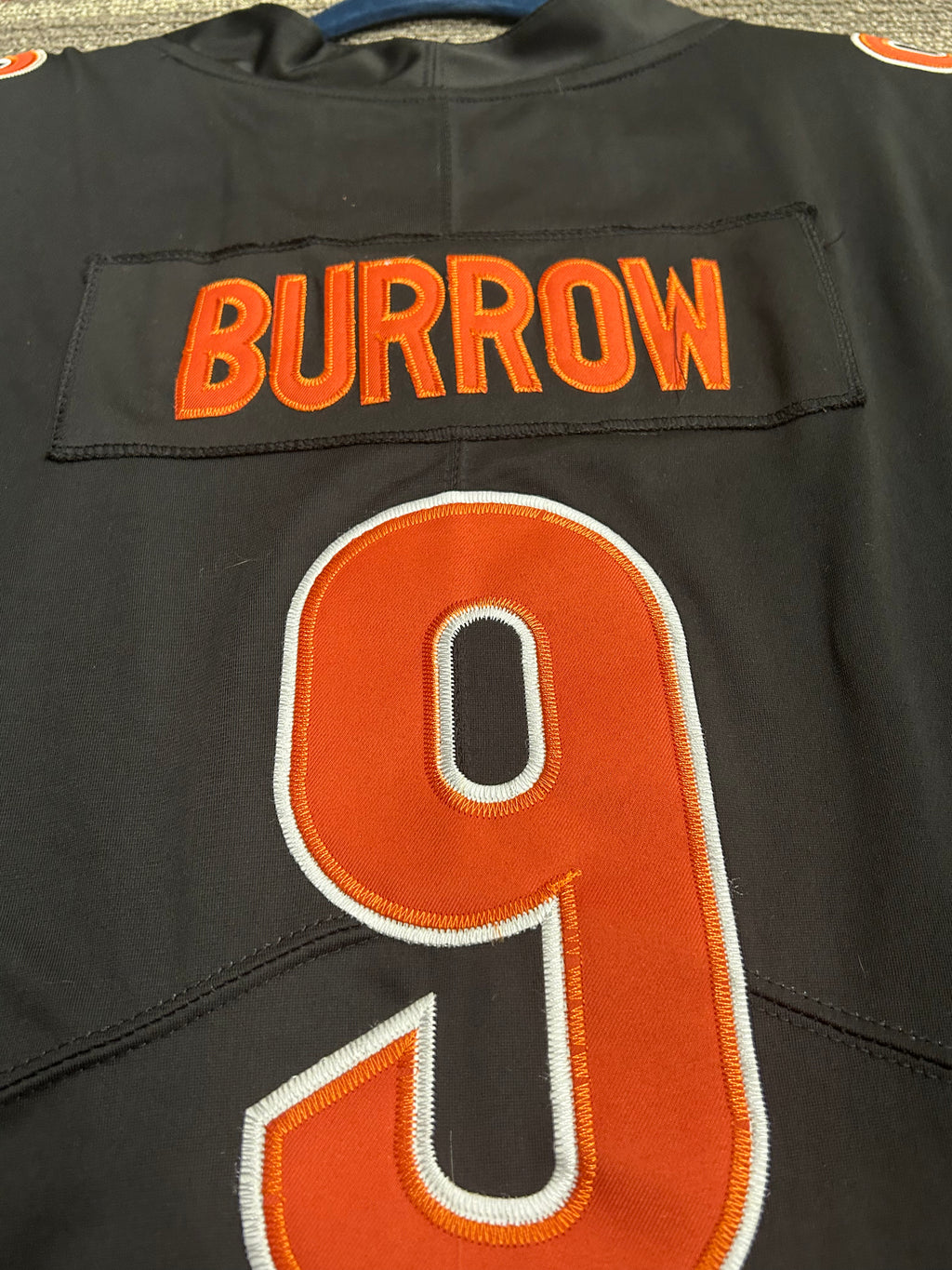 Nike On Field Joe Burrow Black Jersey Superbowl LVI Cincinnati Bengals #9 Size Large