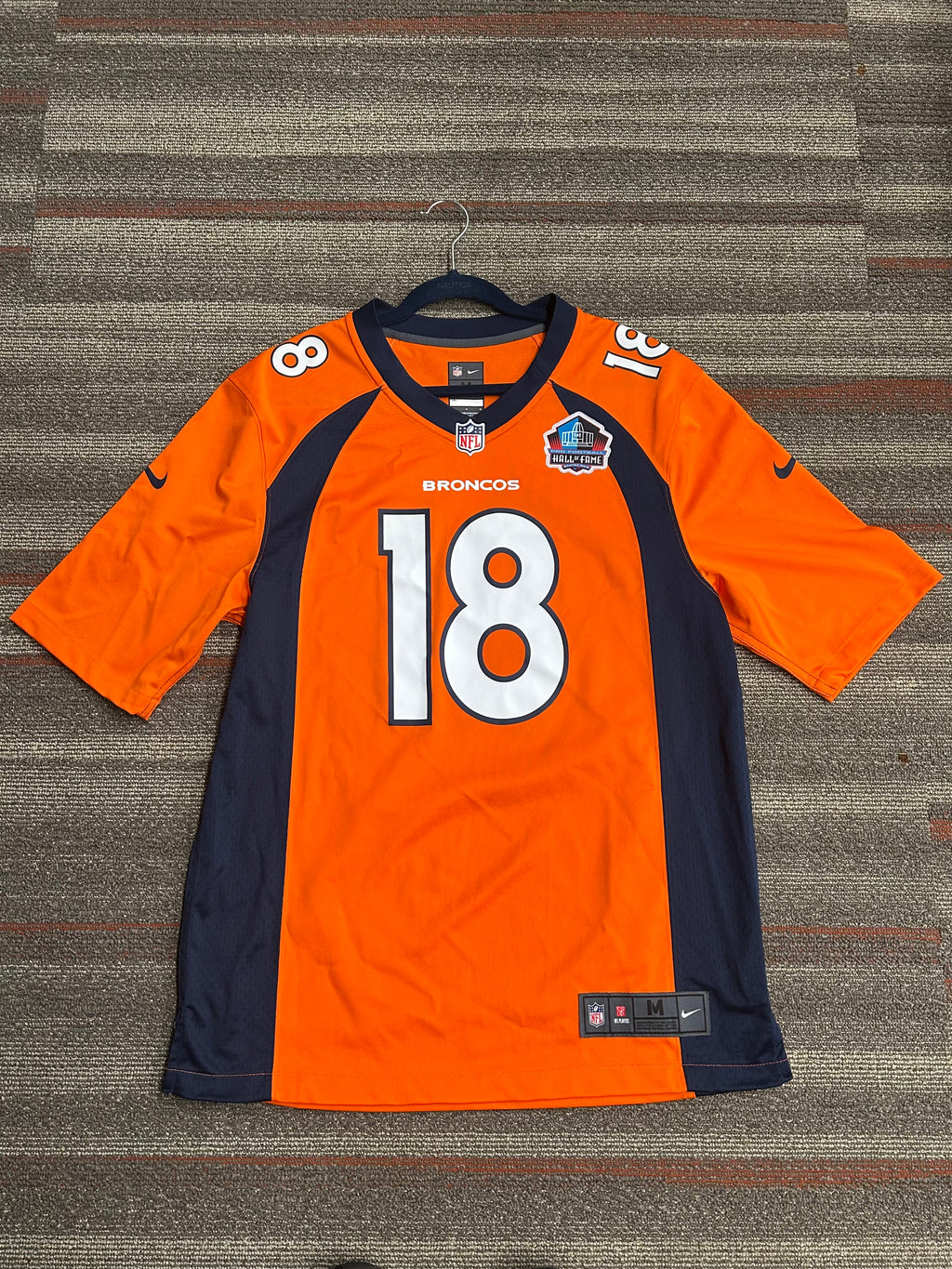 Denver Broncos Peyton Manning Size Medium Nike On Field Jersey Hall of Fame Orange NFL